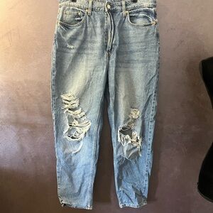 Stylish Distressed Blue Jeans for Women